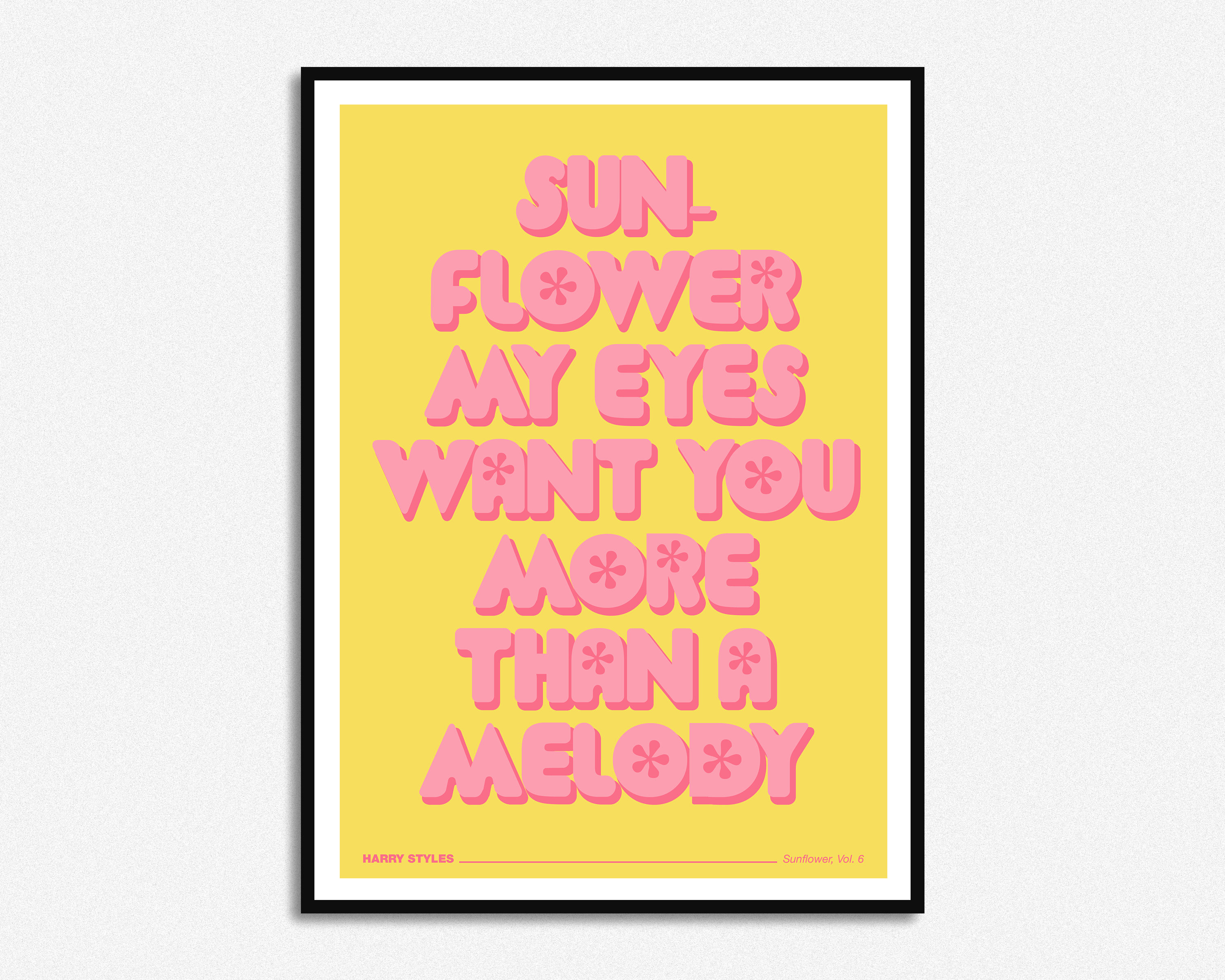 Harry Styles Sunflower Vol 6 Lyrics Print A5 A4 A3 Etsy