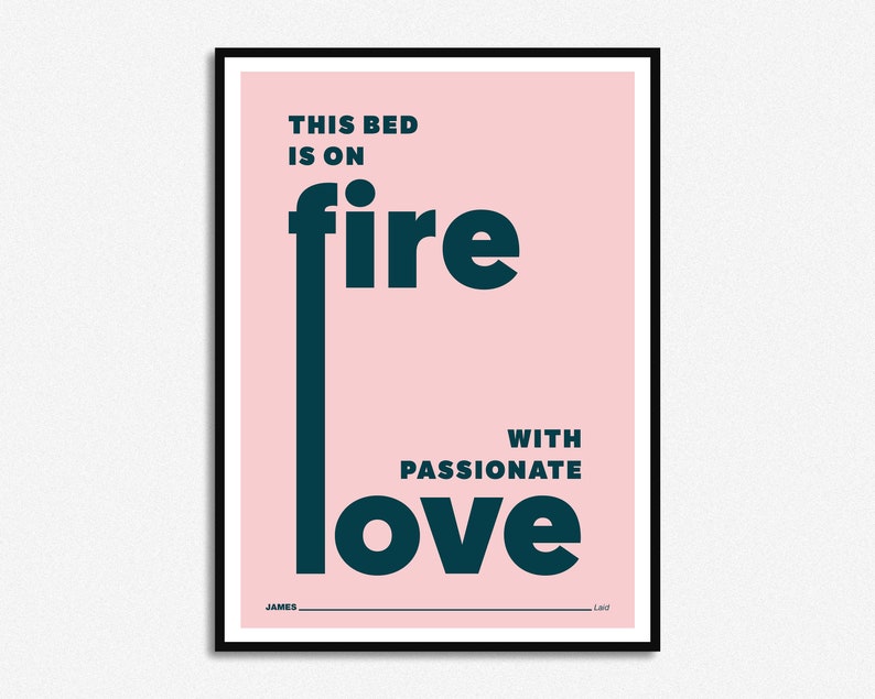 James Laid Lyrics Print Music Print Alcohol A5 A4 A3 Unframed Indie Rock Art Concert Poster Gift Passionate Love Pink & Teal