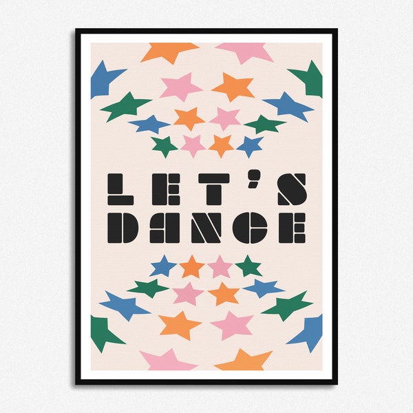 Let's Dance | Lyrics Print | Music Print | A5 A4 A3 | Unframed Rock n Roll Art | Gig Poster | Concert Poster