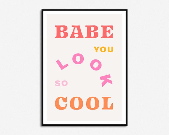 You Look so Cool Lyrics Print Music Print A5 A4 A3 -  Sweden