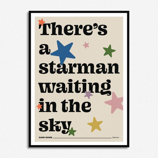 Starman Print | Quirky Star Print | A5 A4 A3 | Unframed Art | Childs Bedroom | Home Decor Poster