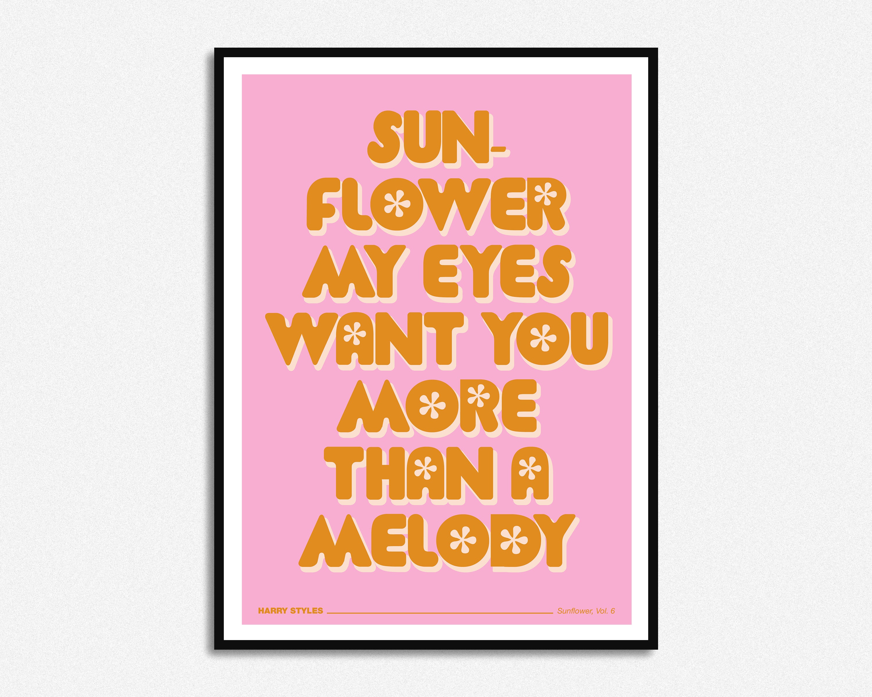 Harry Styles Sunflower Vol 6 Lyrics Print A5 A4 A3 Etsy