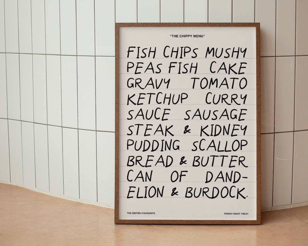 The Chippy Tea Print | Quirky Kitchen Print | A5 A4 A3 | Unframed ...