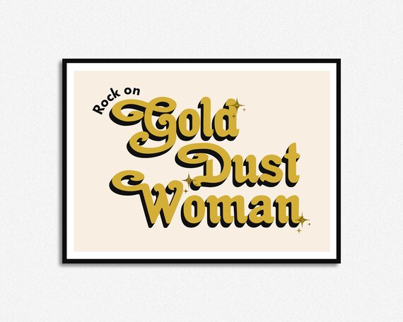 Gold Dust Woman Lyrics Print Music Print A5 A4 A3 -  Israel