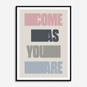 Come As You Are Inspired Music Print | Lyrics Print | A5 A4 A3 | Unframed Indie  Art | Gig  Poster | Kurt Cobain