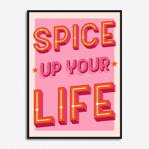Spice Up Your Life Lyrics Print | Music Print | A5 A4 A3 | Unframed Indie Rock Art | Concert Poster | Spice Girls