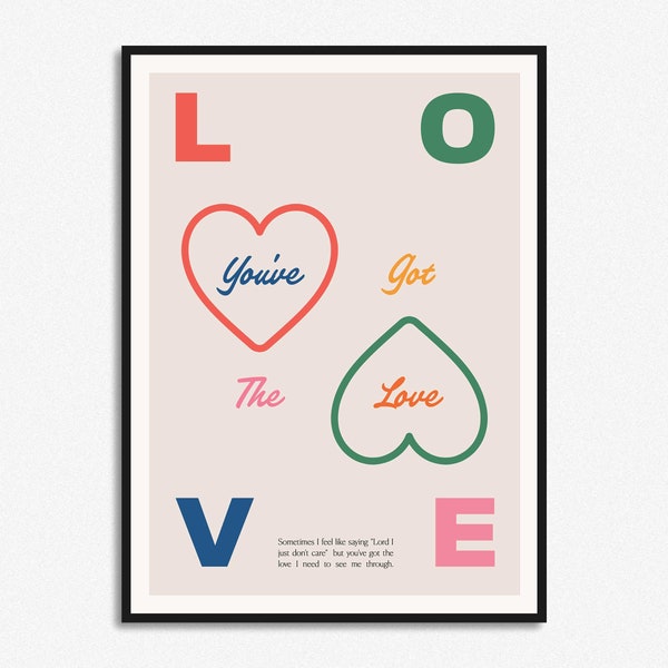 You've Got The Love Print | A5 A4 A3 | Unframed Indie Rock Art | Concert Poster