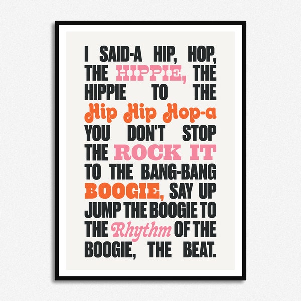 Ho detto una stampa Hip Hop / Colori / Poster musicale A5 A4 A3 / Arte Indie Rock senza cornice / Poster / Tipografia