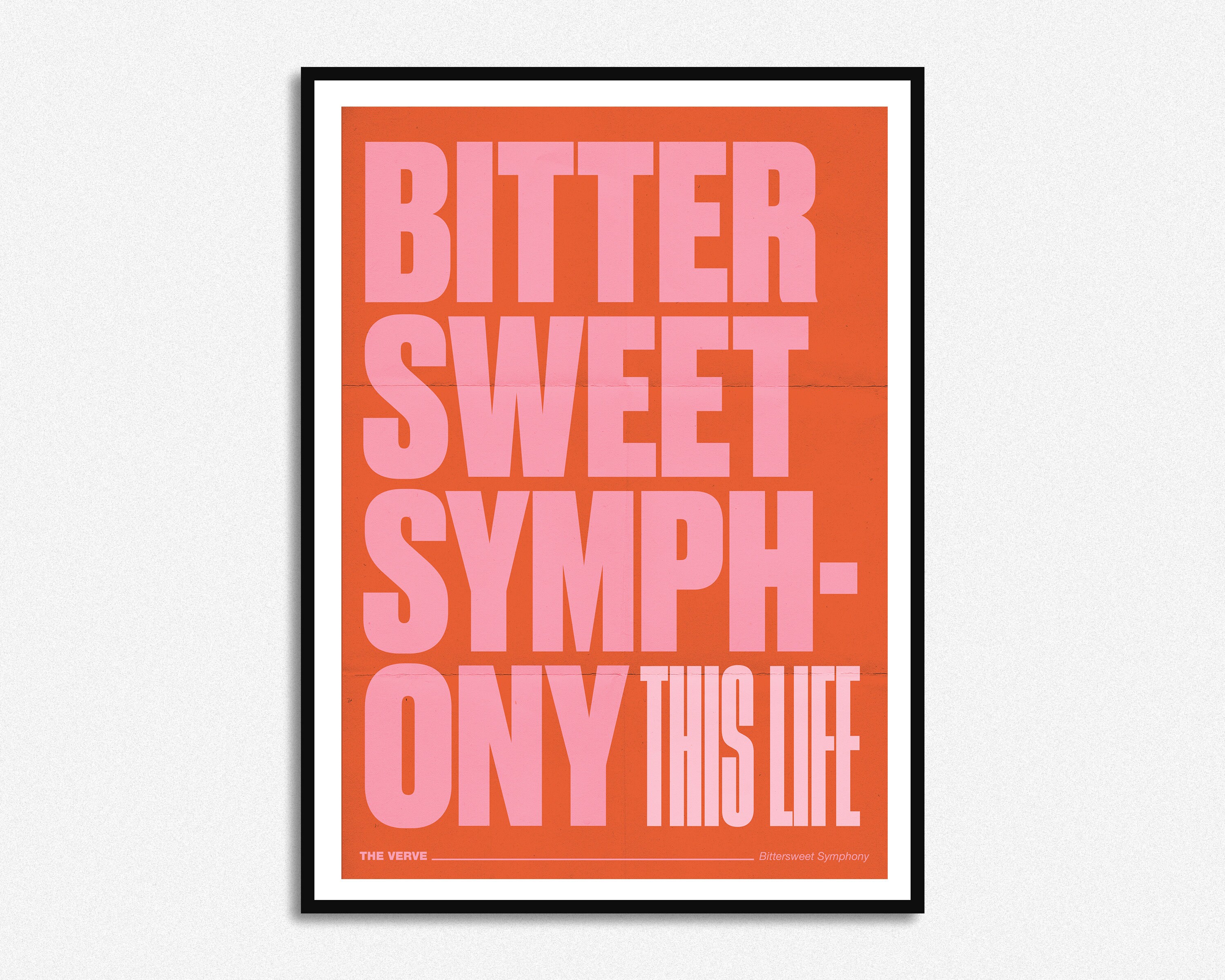 The Verve Bittersweet Symphony Lyrics Music Print Indie Etsy UK