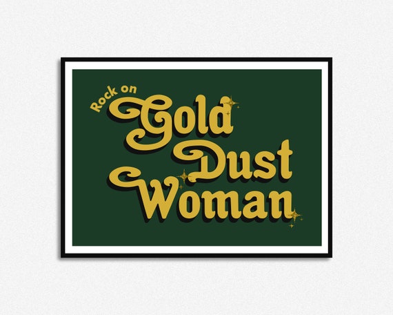 Gold Dust Woman Lyrics Print Music Print A5 A4 A3 