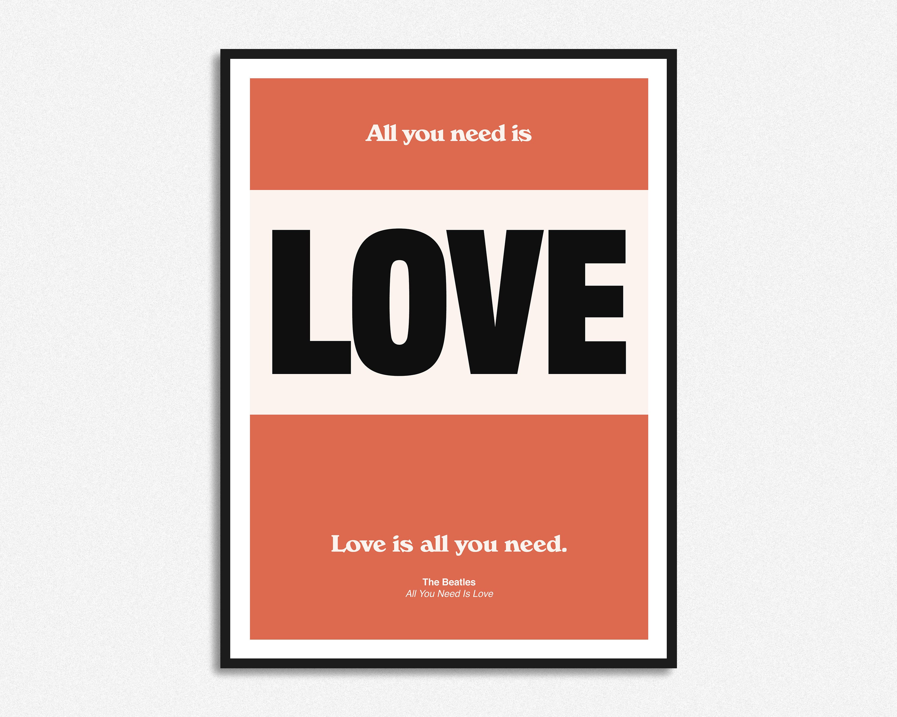 All You Need is Love Print the Beatles Beatles Lyrics 