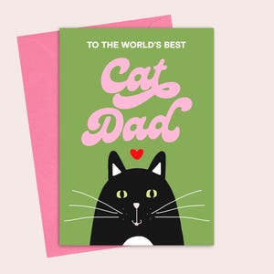 Meilleur papa chat du monde | Bonne fête des pères | Carte de voeux pour animal de compagnie