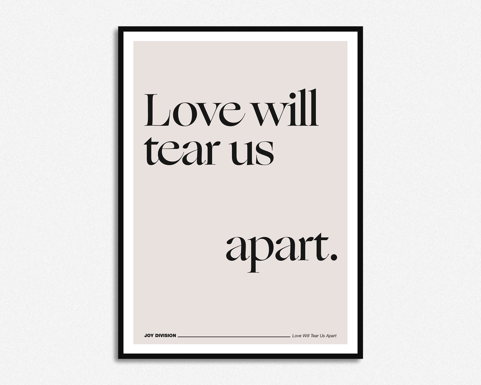 Joy Division Love Will Tear Us Apart Lyrics Print Music Etsy