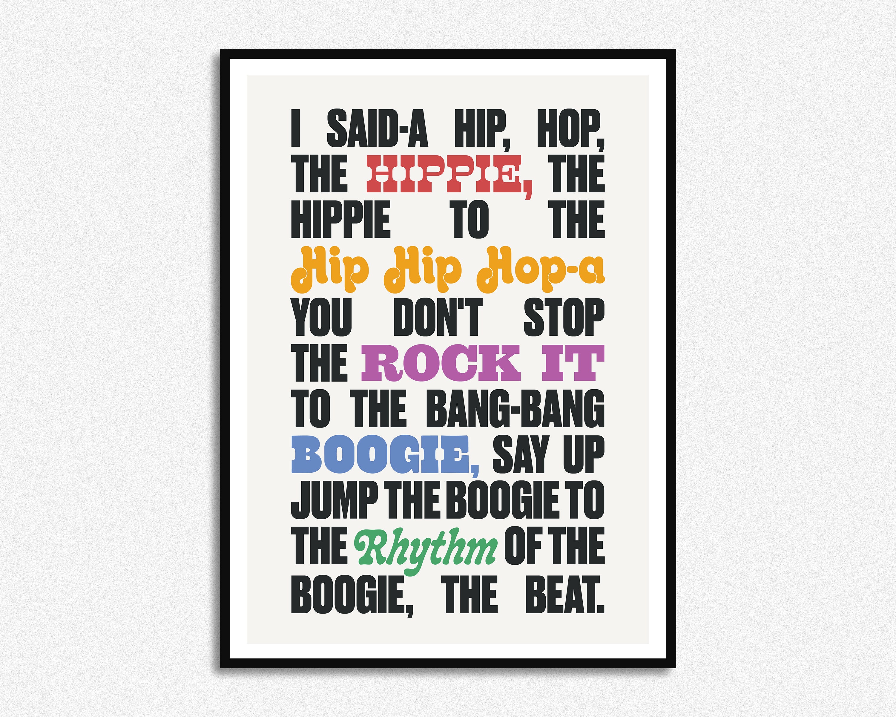 Sugarhill Gang Rappers Delight Lyrics Print Colours Etsy
