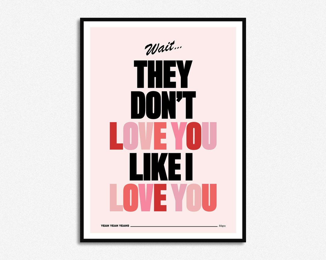 Yeah Yeah Yeahs Maps Lyrics Print Music Print A5 A4 A3 Etsy Canada
