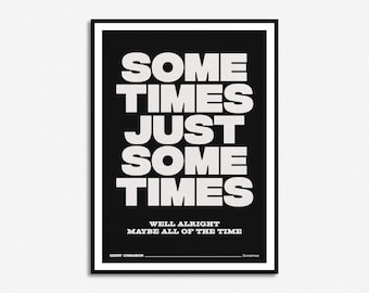 Gerry Cinnamon | Sometimes Lyrics Print | Music Print | A5 A4 A3 | Unframed Indie Rock Music Art | Gig Poster | Concert Poster | Scotland