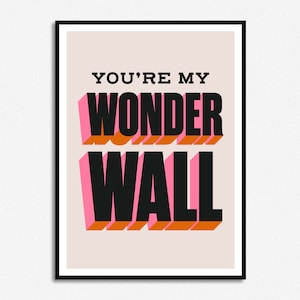 Wonderwall Print | Music Print | A5 A4 A3 | Unframed Indie Rock Poster | Gig Poster | Concert Poster |