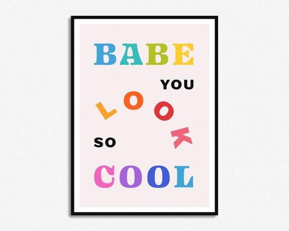 You Look so Cool Lyrics Print Music Print A5 A4 A3 -  Sweden