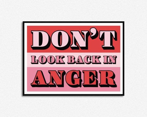 Don't Look Back in Anger | Lyrics Print | Music Print | A5 A4 A3