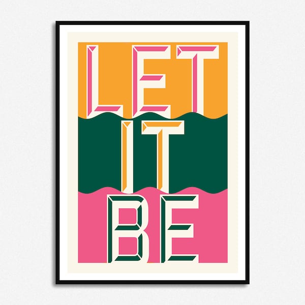 Let It Be Lyrics Print | Music Print | A5 A4 A3 | Unframed Indie Rock Art | Gig Concert Poster | Gift