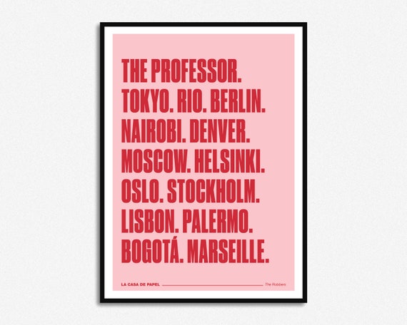 Poster A3 House Paper Professor Tokyo Berlin Moscow Nairobi Money Heist 01 Poster A3 House Paper Professor Tokyo Berlin Moscow Nairobi Money Heist 01