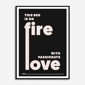 James Laid Lyrics Print Music Print Alcohol A5 A4 A3 Unframed Indie Rock Art Concert Poster Gift Passionate Love Black & Beige