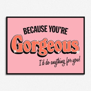 Babybird You're Gorgeous Letras inspiradas Impresión / Letras de música / A5 A4 A3 A2 A1 / Unframed Indie Art / Gig / Canción clásica
