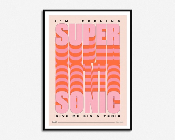 Oasis Supersonic Gin Tonic Lyrics Print Music Print Etsy