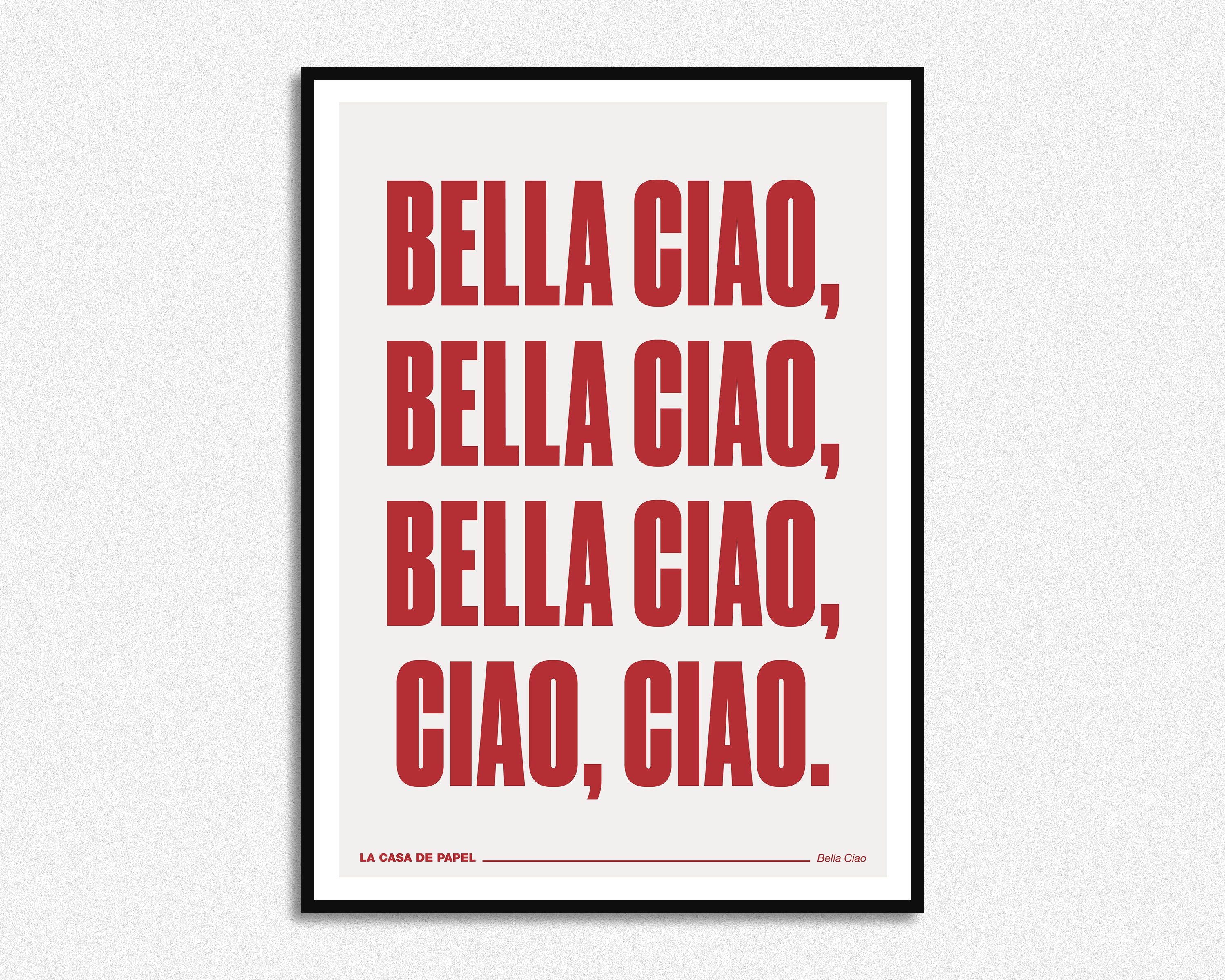 La Casa De Papel Bella Ciao Lyrics Print Music Print A5 A4 A3