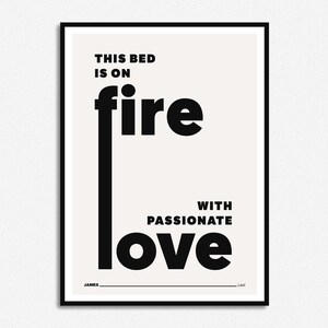 James Laid Lyrics Print Music Print Alcohol A5 A4 A3 Unframed Indie Rock Art Concert Poster Gift Passionate Love Off White & Black