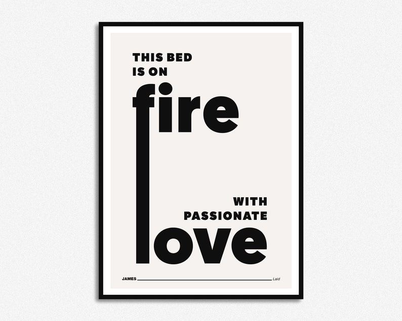James Laid Lyrics Print Music Print Alcohol A5 A4 A3 Unframed Indie Rock Art Concert Poster Gift Passionate Love Off White & Black