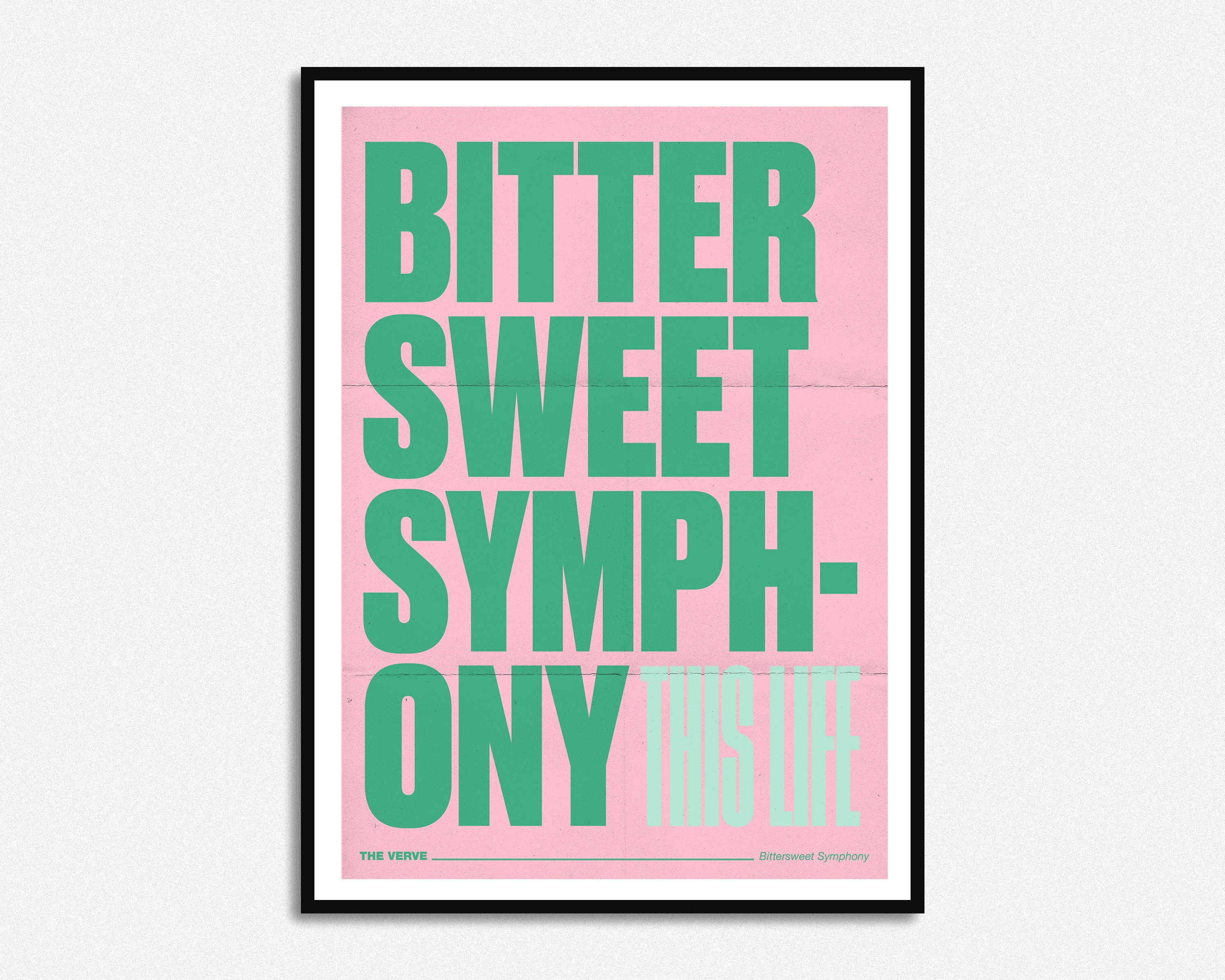 The Verve Bittersweet Symphony Lyrics Music Print Indie Etsy UK