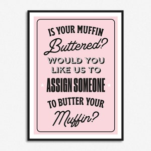 Is Your Muffin Buttered? Lyrics Print | Music Print | A5 A4 A3 | Unframed Indie Rock Art | Concert Poster | Mean Girls