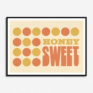 Honey Sweet Retro Print | A5 A4 A3 | Unframed Indie Vintage Art