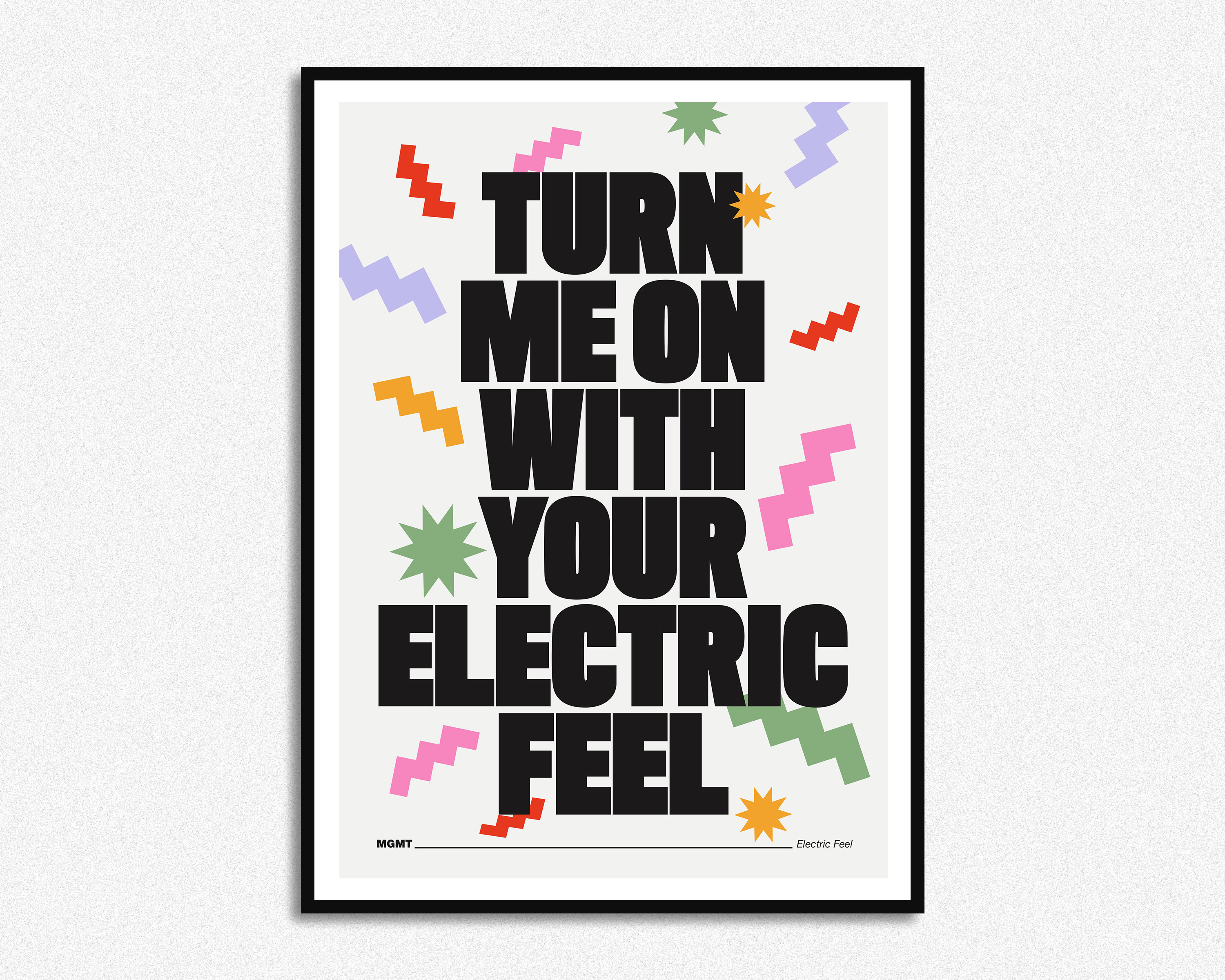 MGMT Electric Feel Lyrics Print Music Print A5 A4 A3 Etsy UK