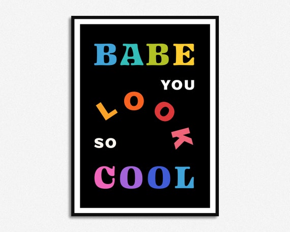 You Look so Cool Lyrics Print Music Print A5 A4 A3 -  Sweden