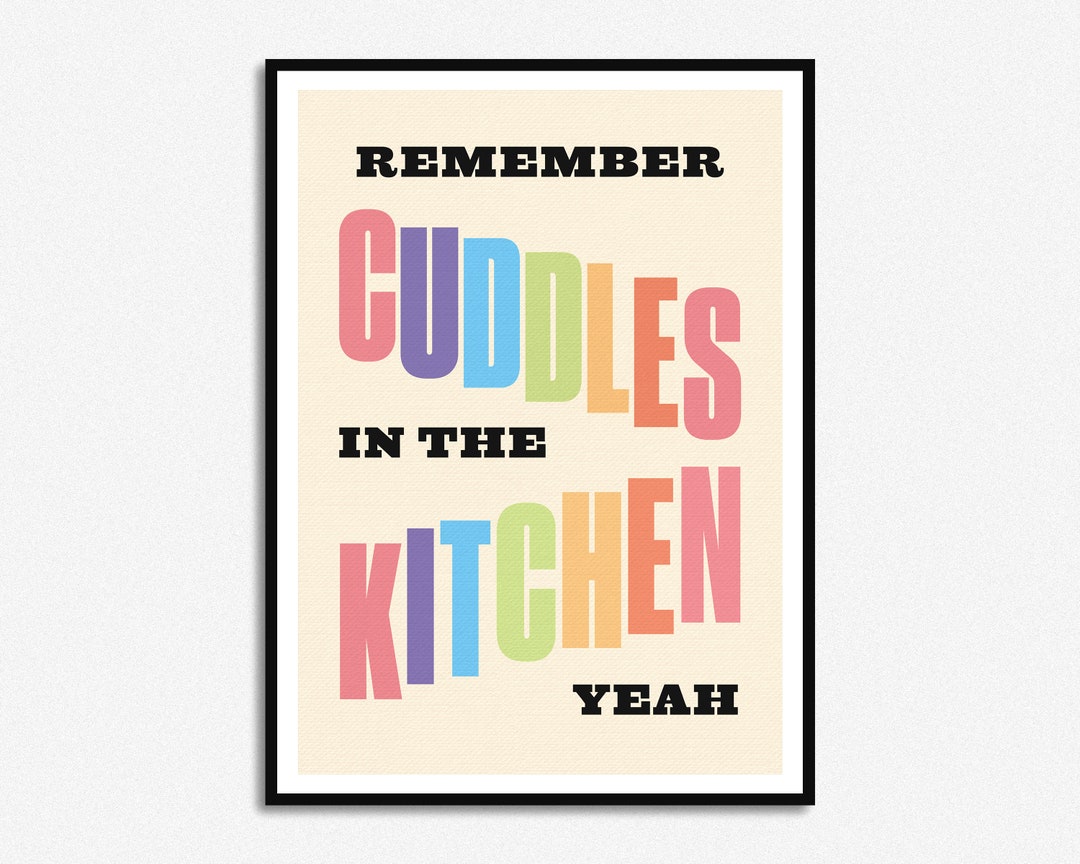 Cuddles in the Kitchen Lyrics Print Music Print A5 A4 A3 Etsy