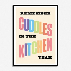 Cuddles In The Kitchen Lyrics Print | Music Print | A5 A4 A3 | Unframed Indie Rock Art | Gig Concert Poster
