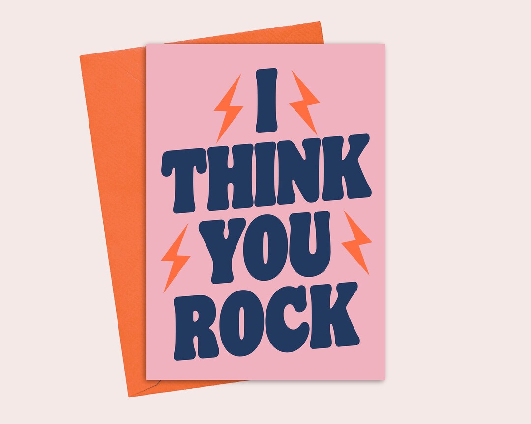 I Think Rocks I Think You Rock Greeting Card - Etsy