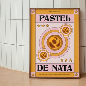 Pastel De Nata | Aesthetic Cool Kitchen  Print | Food World Cuisine | A5 A4 A3 | Portuguese Tart | Portugal