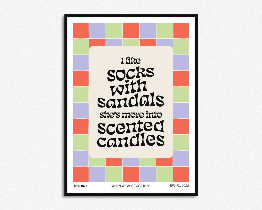 When We Are Together Socks With Sandals Lyrics Print Music Etsy