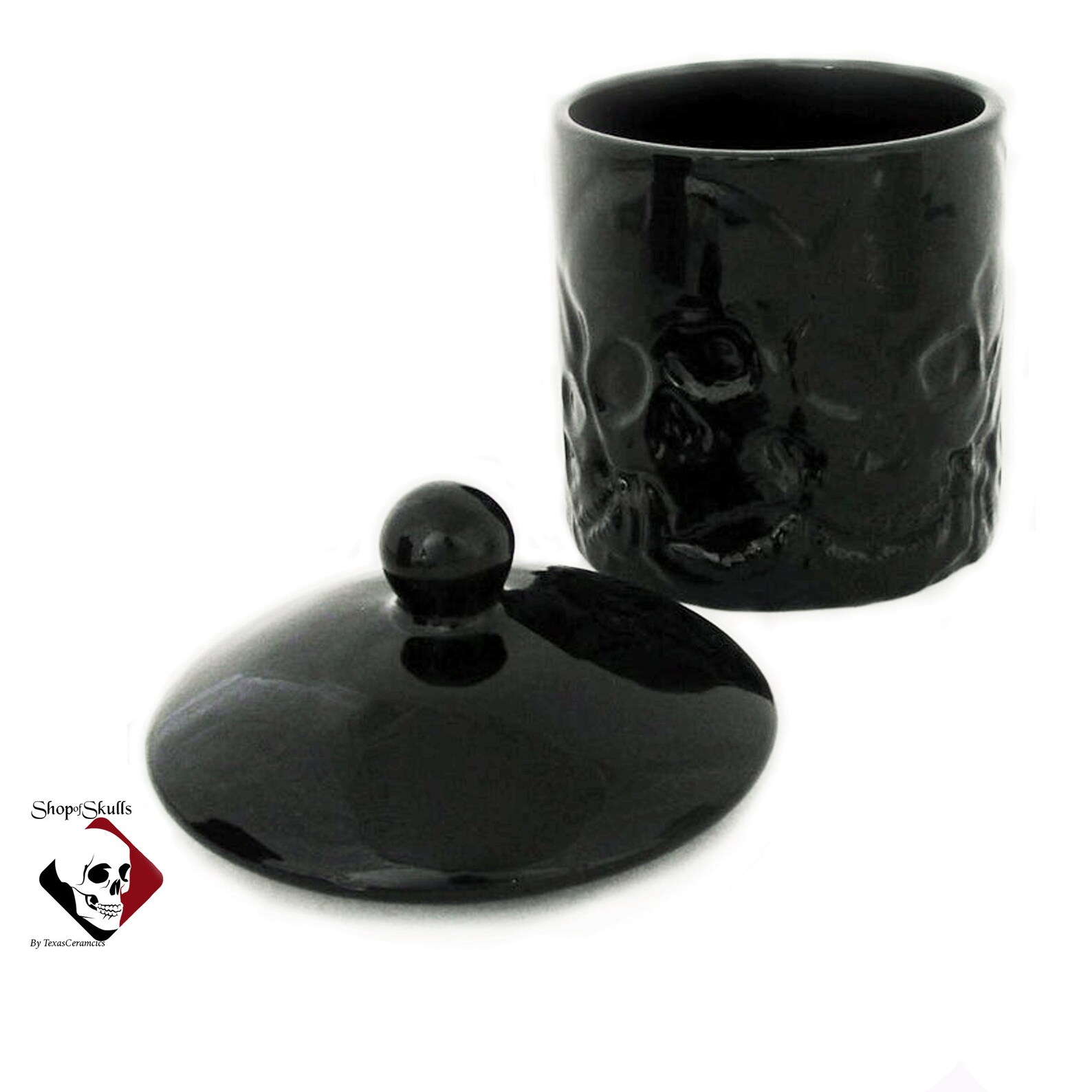 Skull Canister and Lid Skull Sugar Bowl Candy Holder Bath Etsy