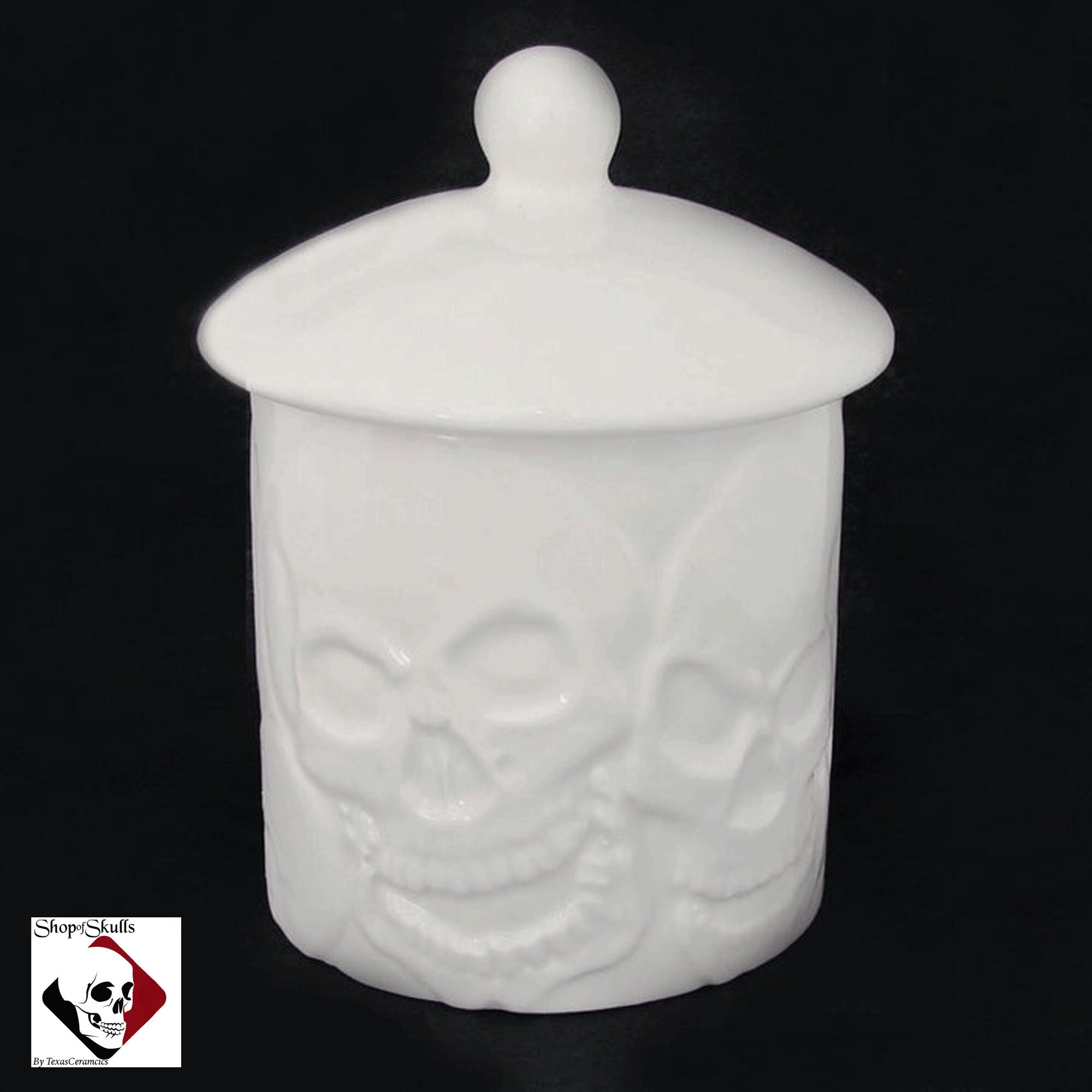 Skull Canister and Lid Skull Sugar Bowl Candy Holder Bath Etsy