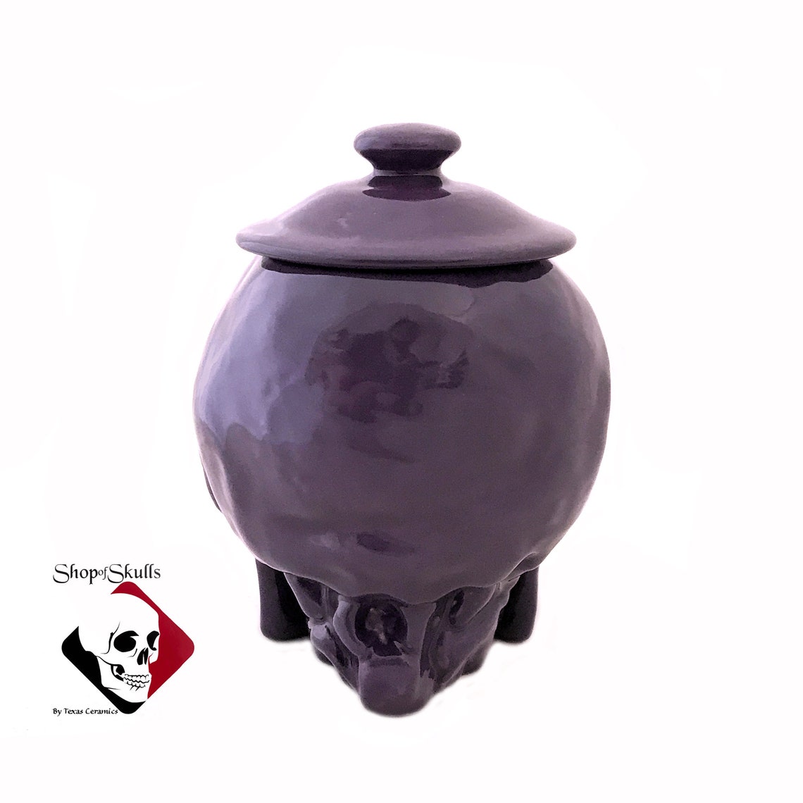 Purple Skull Sugar Bowl With Lid Ceramic Skull Container Etsy