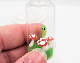 Tiny Slime Monster Pet with Mushrooms - Your Cute but Mighty Fantasy Companion! Gelationous Cube RPG DnD Unique gift Adorable Cottage Core