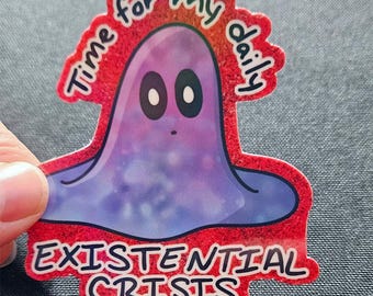 Holographic Meme Slime Sticker - Existential Crisis