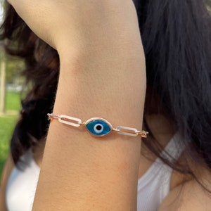 Evil eye bracelet, silver evil eye bracelet, gift bracelet, blue bracelet, mom bracelet, dainty evil eye bracelet, valentine, gold bracelet