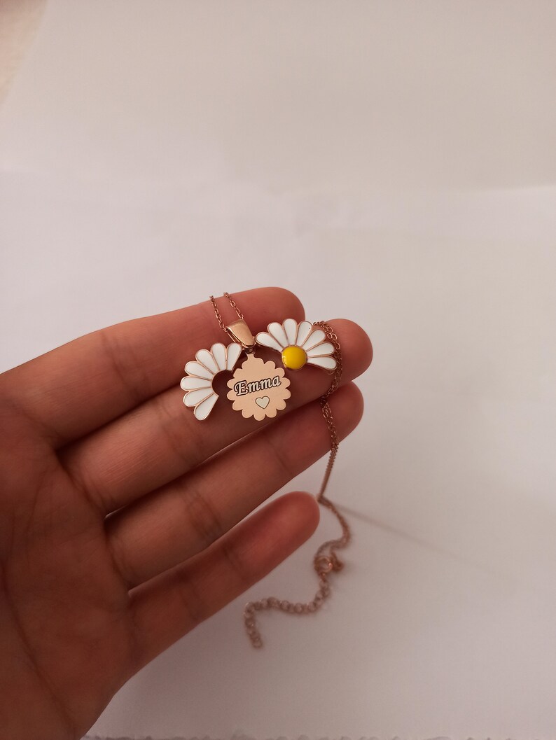 Daisy necklaces , tiny daisy necklace ,925 silver daisy necklace ,daisy pendants ,tiny daisy gift necklace ,to mom gift , gift to girlfriend image 8