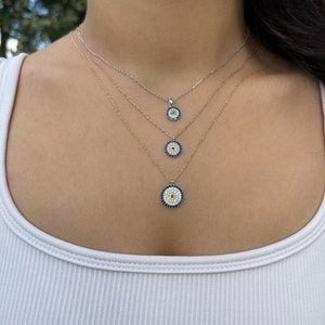 Evil Eye Necklace, Silver evil Eye necklace, tiny eye necklace, minimal necklace ,to mom gift, tiny evil Eye Necklace, dainty evil eye, gift