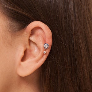 Puño de oreja de mal de ojo, Puño de oreja PERFORADO o NO PERFORADO, Puños de oreja, Pendiente de hélice, Pendiente de cartílago, Puño de oreja perforado, Puño de oreja de plata, Puño de oreja de oro